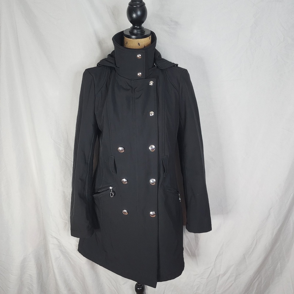 CALVIN KLEIN Size Small Water Resistant Windproof Detachable Hood‎ Trench Coat